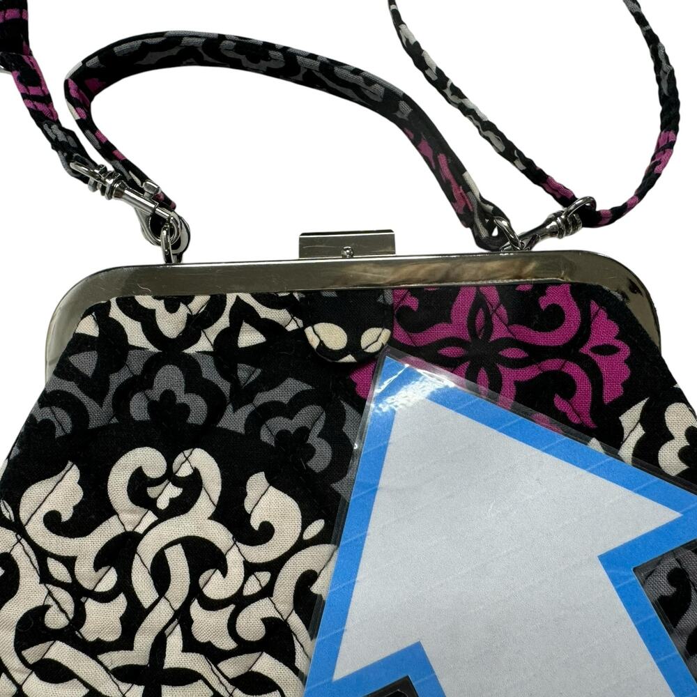 VERA BRADLEY Mini Frame Crossbody Bag in Canterberry Pink Black Gray Clasp - Picture 9 of 10